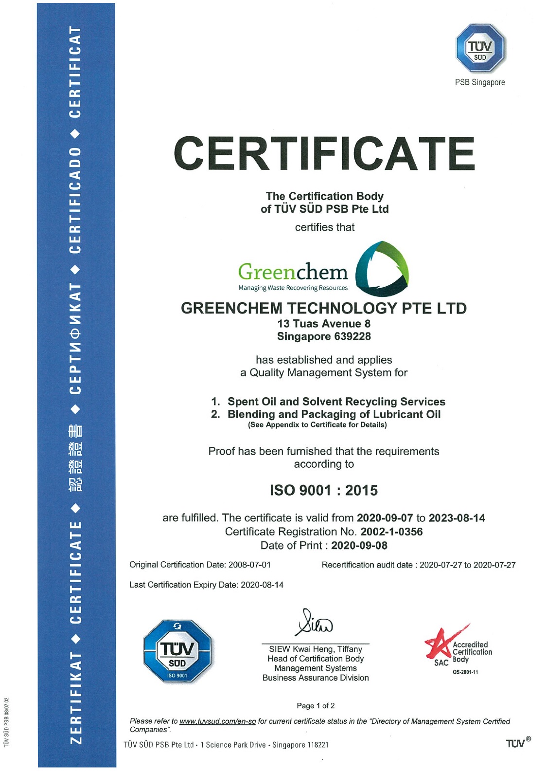 Greenchem ISO 9001-2015